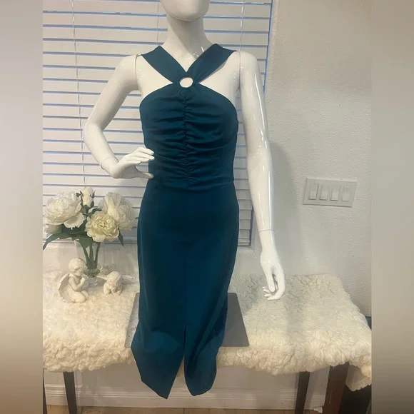 Grace Karin Dresses | Grace Karin Cross Cross Dress Atlantic Blue Nwt | Color: Blue | Size: S | Adrianamanci896's Closet